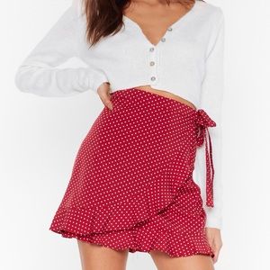 Nasty Gal Dot Your Back Wrap Skirt